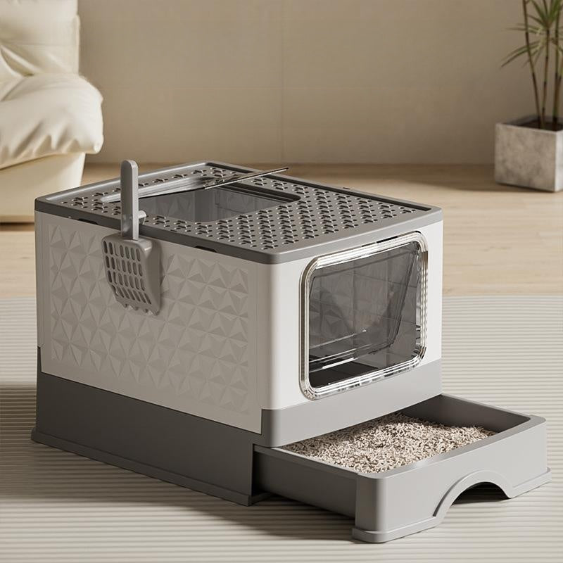 Large Size Drawer Type  Litter Box Full Enclosure Anti-Splash  Pet Supplies Household Items  Toilet Accessories
