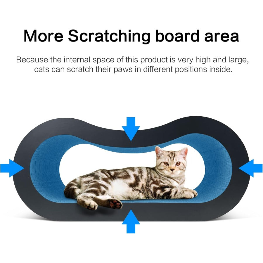 2 in 1 Corrugated Cardboard Cat Scratcher Lounge for Indoor Cats Durable Reversible Scratching Board in Brown for Furniture Pro