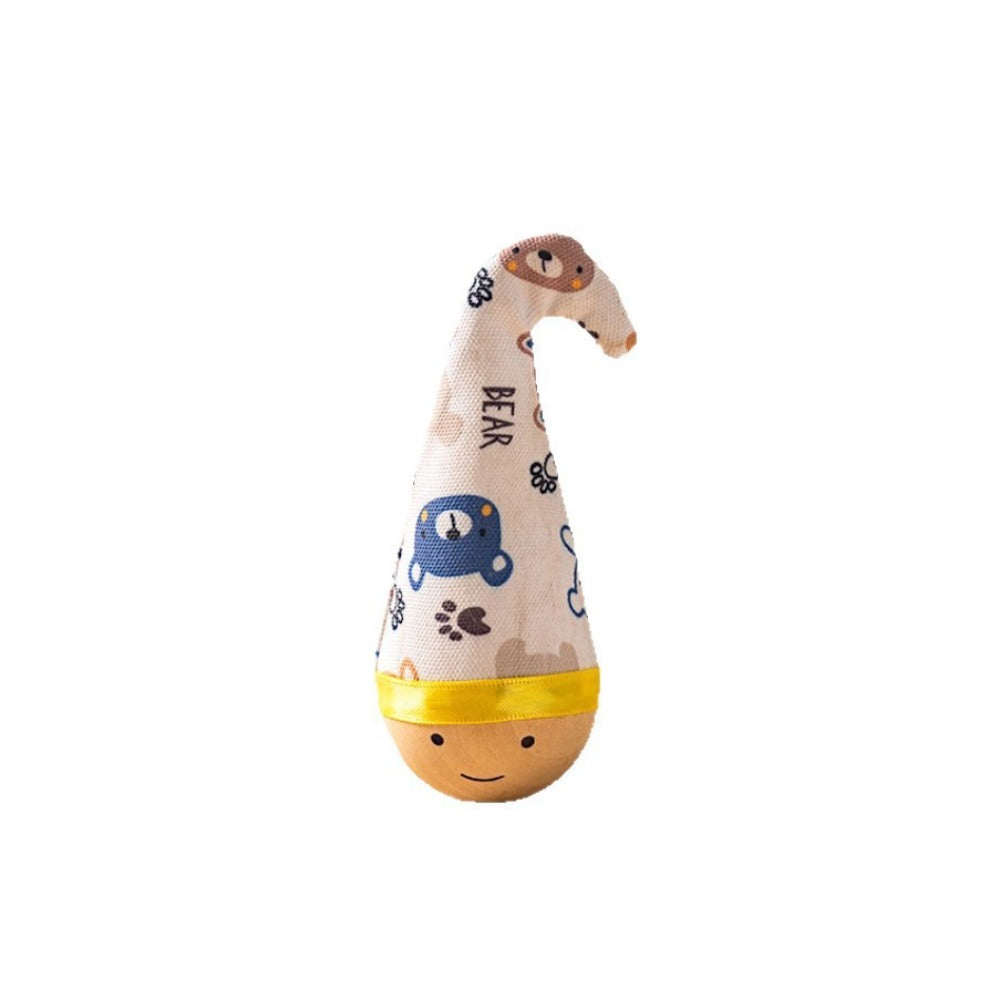 Cartoon Pattern Cat Tumbler Wobbler Wear-Resistant Bite-Resistant Cat Interactive with Feather Kitten Wobble Ball Indoor Play
