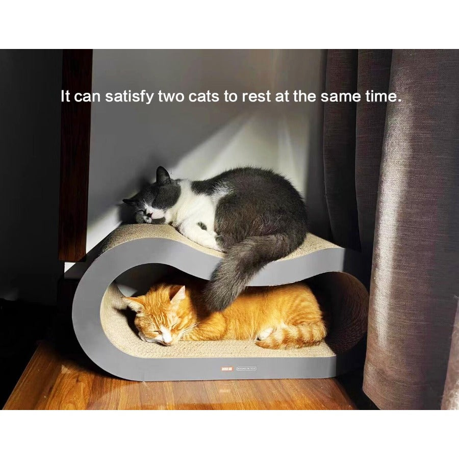 2 in 1 Corrugated Cardboard Cat Scratcher Lounge for Indoor Cats Durable Reversible Scratching Board in Brown for Furniture Pro