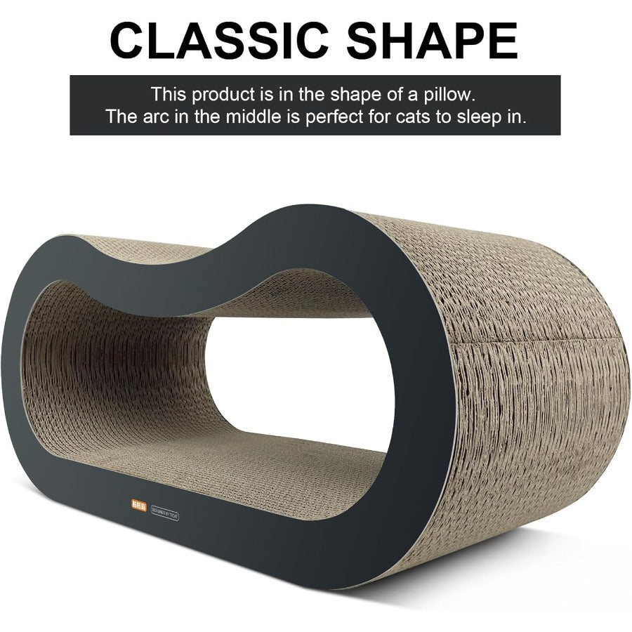 2 in 1 Corrugated Cardboard Cat Scratcher Lounge for Indoor Cats Durable Reversible Scratching Board in Brown for Furniture Pro